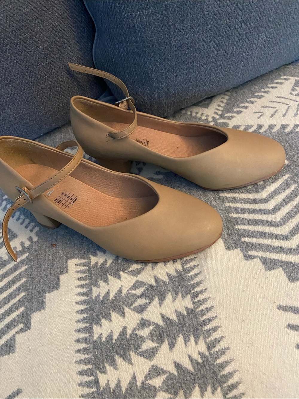 Bloch, size 7M Ballroom dancer pair of heels. It is a Mary Jane style.